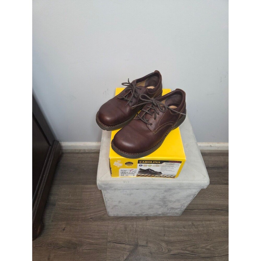 Carolina Men's ESD AlumInum Toe Opanka Oxford Brown Leather Work Shoes, 9 5 NIB